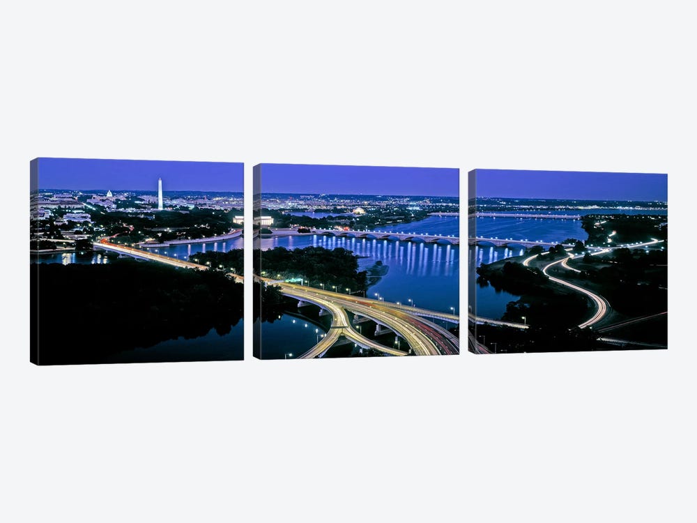 High angle view of a city, Washington DC, USA by Panoramic Images 3-piece Canvas Print