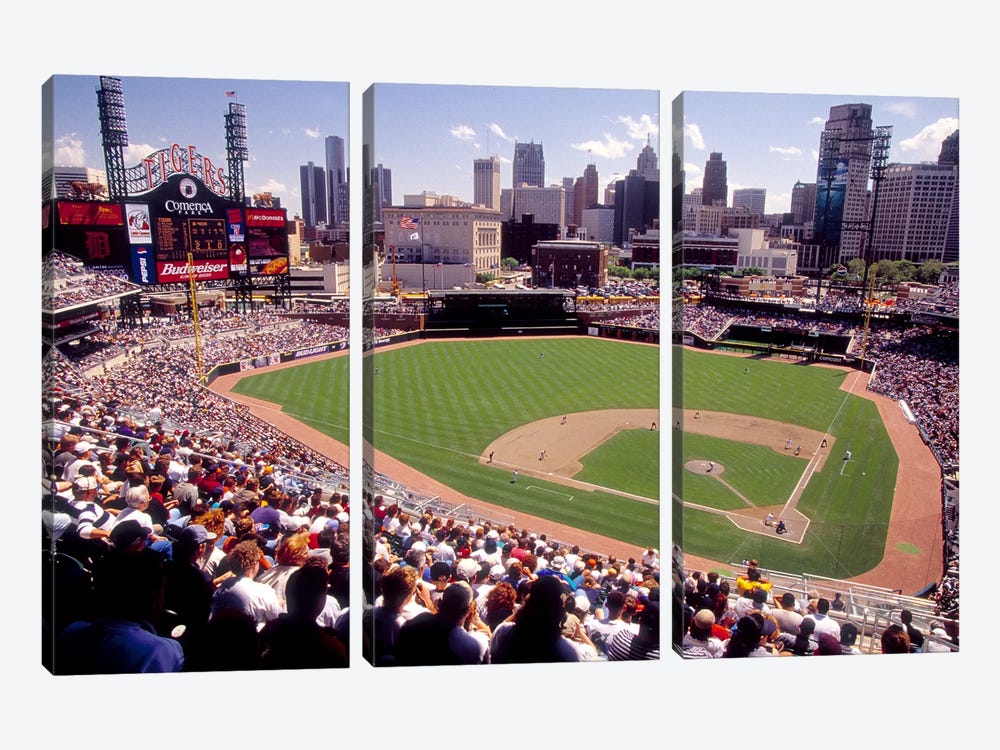 Home of the Detroit Tigers Baseball Team, Comerica Park, Detroit, Michigan, USA by Panoramic Images 3-piece Canvas Wall Art