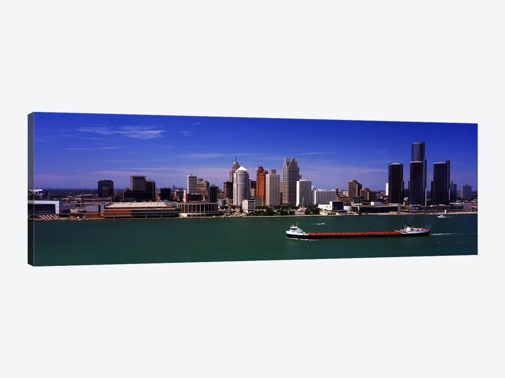 Buildings at the waterfront, Detroit, Michigan, USA by Panoramic Images 1-piece Canvas Art Print
