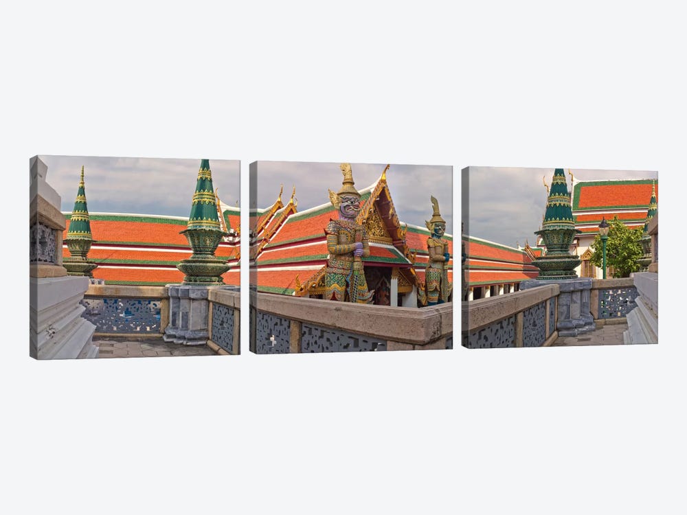 The Grand Palace (Phra Borom Maha Ratcha Wang) is a complex of buildings at the heart of Bangkok, Thailand by Panoramic Images 3-piece Canvas Artwork