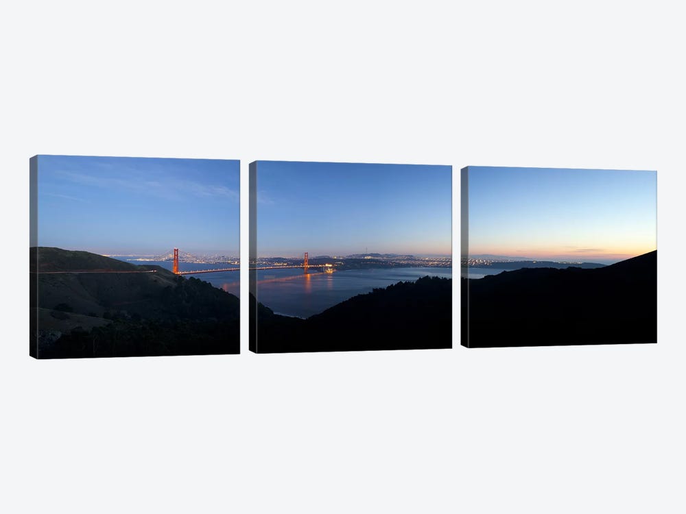 Hawk Hill, Marin Headlands, Goden Gate Bridge, San Francisco, Califorina by Panoramic Images 3-piece Canvas Artwork