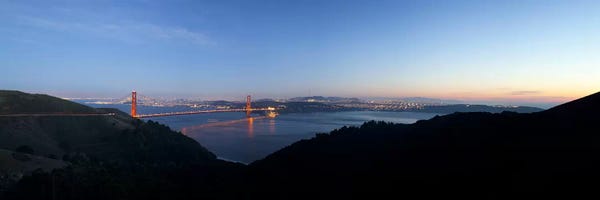 Golden Gate Bridge: Hawk Hill, Marin Headlands, Goden Gate Bridge, San Francisco, Califorina by Panoramic Images