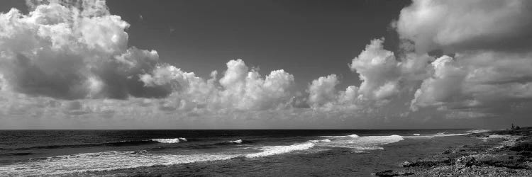 Cloudy Coastal Landscape In B&W, Grand Cayman, Cayman Islands