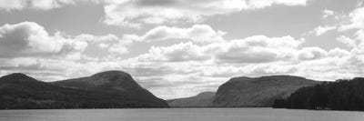 Willoughby Notch In B&W Featuring Mount Pisgah And Mount Hor, Lake Willoughby, Orleans County, Vermont, USA by Panoramic Images framed canvas print