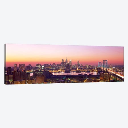 Arial View Of The City At Twilight, Philadelphia, Pennsylvania, USA  Canvas Print #PIM10} by Panoramic Images Canvas Art Print