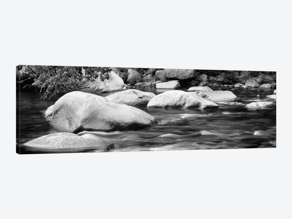 River Rocks In B&W, Swift River, White Mountain National Forest, New Hampshire, USA by Panoramic Images 1-piece Canvas Art Print