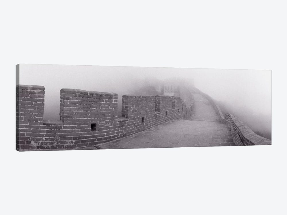 Mutianyu Section In B&W, Great Wall Of China, People's Republic Of China by Panoramic Images 1-piece Canvas Art Print