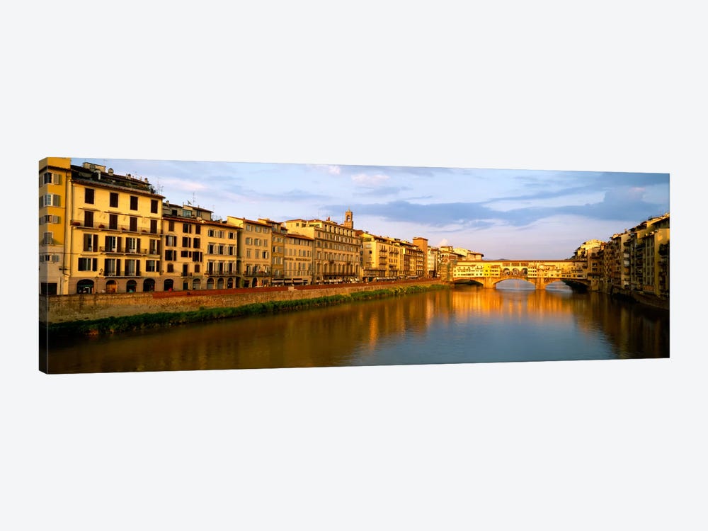Riverfront Architecture & Ponte Vecchio, Arno River, Florence, Tuscany, Italy by Panoramic Images 1-piece Canvas Artwork