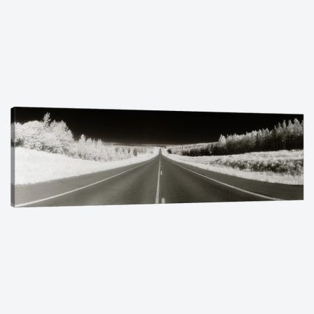 Long Road Ahead (Negative), Alaska Highway, Alaska, USA Canvas Print #PIM11039} by Panoramic Images Canvas Artwork