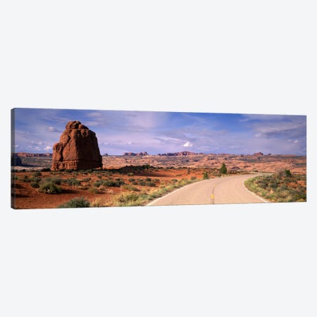 Road Courthouse Towers Arches National Park Moab UT USA Canvas Print #PIM1103} by Panoramic Images Canvas Wall Art