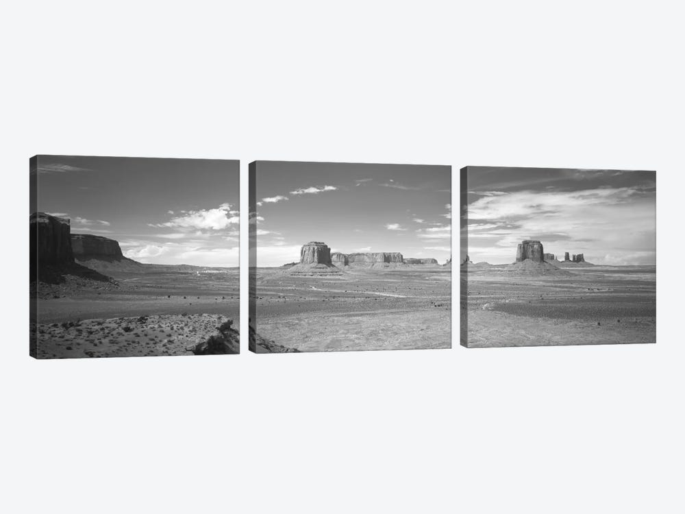 Desert Landscape, Monument Valley, Navajo Nation, USA by Panoramic Images 3-piece Art Print
