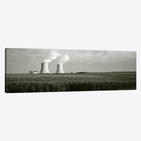 Smoke emitting from two smoke stacks, Byron Nuclear Power Station, Ogle County, Illinois, USA Canvas Print #PIM11051} by Panoramic Images Canvas Artwork