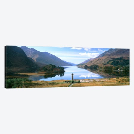 Picturesque Landscape Featuring Glenfinnan Monument & Loch Shiel, Glenfinnan, Highlands, Scotland, United Kingdom Canvas Print #PIM1105} by Panoramic Images Art Print