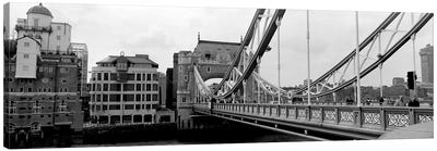 Tower Bridge, London, England, United Kingdom Canvas Art Print - Black & White Photography