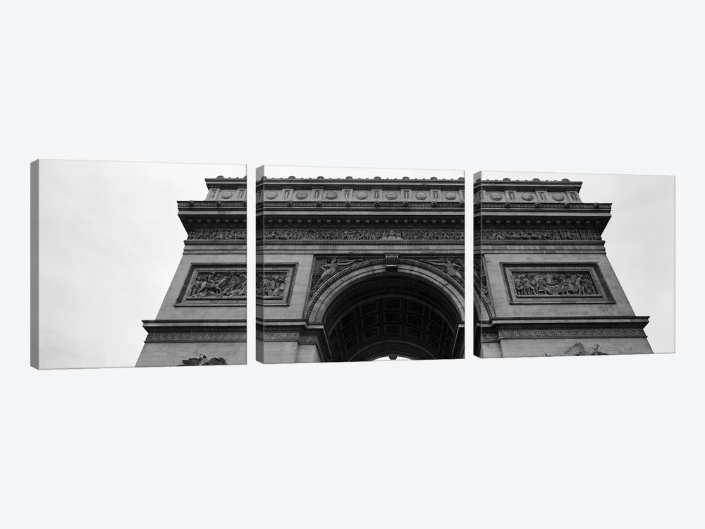 Low angle view of a triumphal arch, Arc de Triomphe, Paris, Ile-De-France, France by Panoramic Images 3-piece Canvas Artwork
