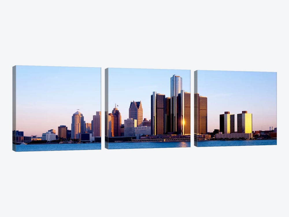 Morning, Detroit, Michigan, USA by Panoramic Images 3-piece Art Print
