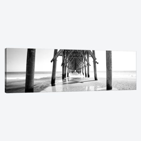 Underbelly Of A Pier In B&W, North Carolina, USA Canvas Print #PIM11092} by Panoramic Images Canvas Artwork