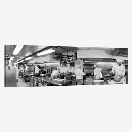 Black And White, Chefs In Kitchen Canvas Print #PIM11102} by Panoramic Images Canvas Art