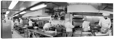 Black And White, Chefs In Kitchen Canvas Art Print - Cooking & Baking Art