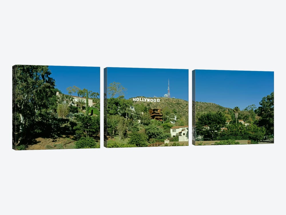 USA, California, Los Angeles, Hollywood Sign at Hollywood Hills by Panoramic Images 3-piece Canvas Wall Art