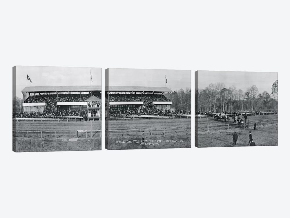 Bowie Race Track Bowie MD Opening Day Fall Meet November 13 1915 by Panoramic Images 3-piece Canvas Artwork
