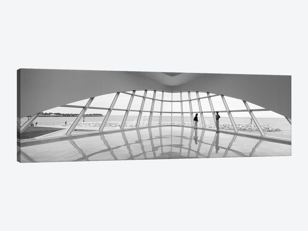 Silhouette of two people in a museum, Milwaukee Art Museum, Milwaukee, Wisconsin, USA by Panoramic Images 1-piece Canvas Art