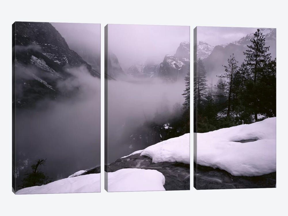 USA, California, Yosemite National Park, Fog over the forest by Panoramic Images 3-piece Canvas Wall Art