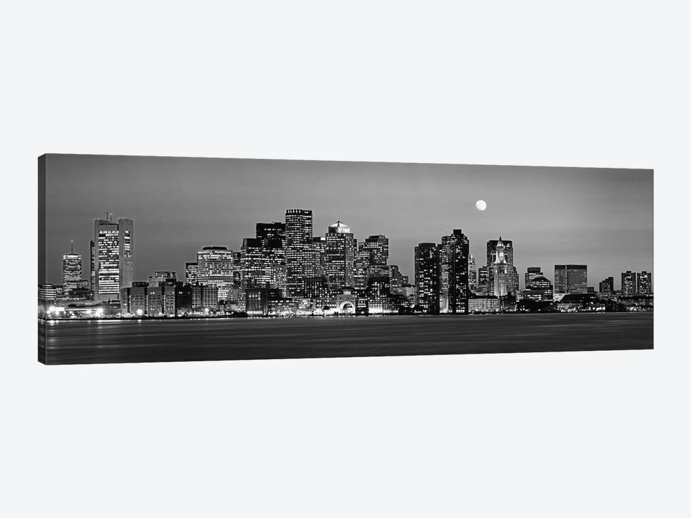 Downtown Skyline In B&W, Boston, Massachusetts, USA by Panoramic Images 1-piece Canvas Wall Art