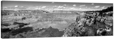River Valley Landscape In B&W, Grand Canyon National Park, Arizona, USA Canvas Art Print - Grand Canyon National Park Art
