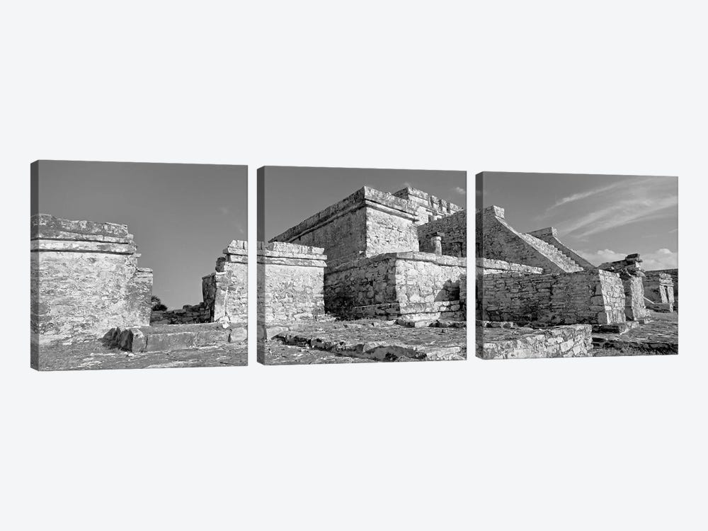 El Castillo, Tulum Archaeological Zone, Quintana Roo, Mexico by Panoramic Images 3-piece Canvas Artwork