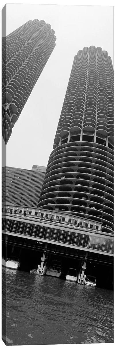 Low angle view of towers, Marina Towers, Chicago, Illinois, USA Canvas Art Print - Chicago Art