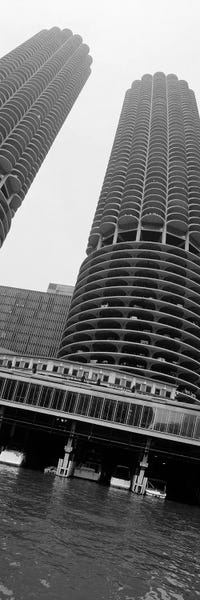 Chicago: Low angle view of towers, Marina Towers, Chicago, Illinois, USA by Panoramic Images