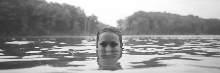 Portrait Of A Woman's Face In Water