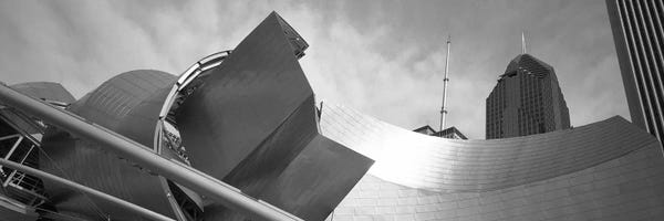 Low Angle View Of Buildings, Pritzker Pavilion, Millennium Park, Chicago, Illinois, USA