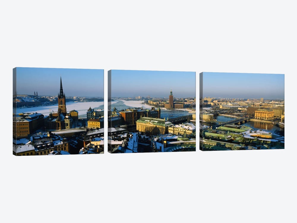 High angle view of a city, Stockholm, Sweden by Panoramic Images 3-piece Canvas Artwork