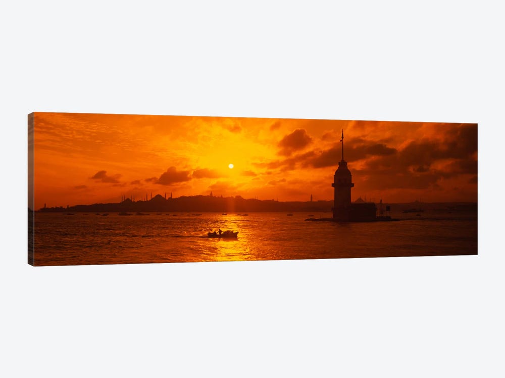 Sunset over a river, Bosphorus, Istanbul, Turkey by Panoramic Images 1-piece Canvas Art