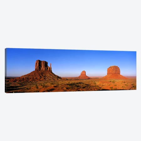 The Mittens & Merrick Butte, Monument Valley, Navajo Nation, Arizona, USA Canvas Print #PIM1125} by Panoramic Images Art Print