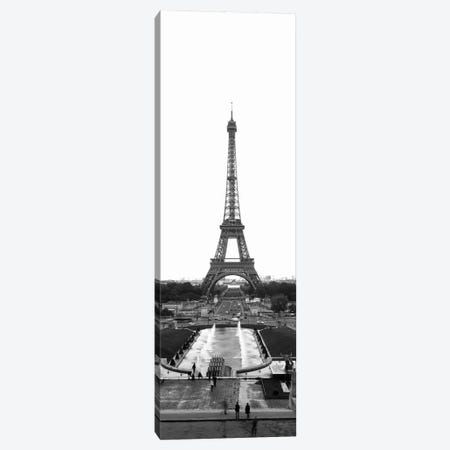 Jardins du Trocadero, Pont d'Iena & Eiffel Tower In B&W, Paris, Ile-De-France, France Canvas Print #PIM11264} by Panoramic Images Canvas Art