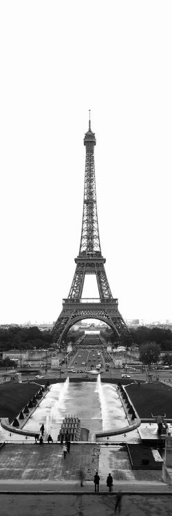 Jardins du Trocadero, Pont d'Iena & Eiffel Tower In B&W, Paris, Ile-De-France, France by Panoramic Images wall art