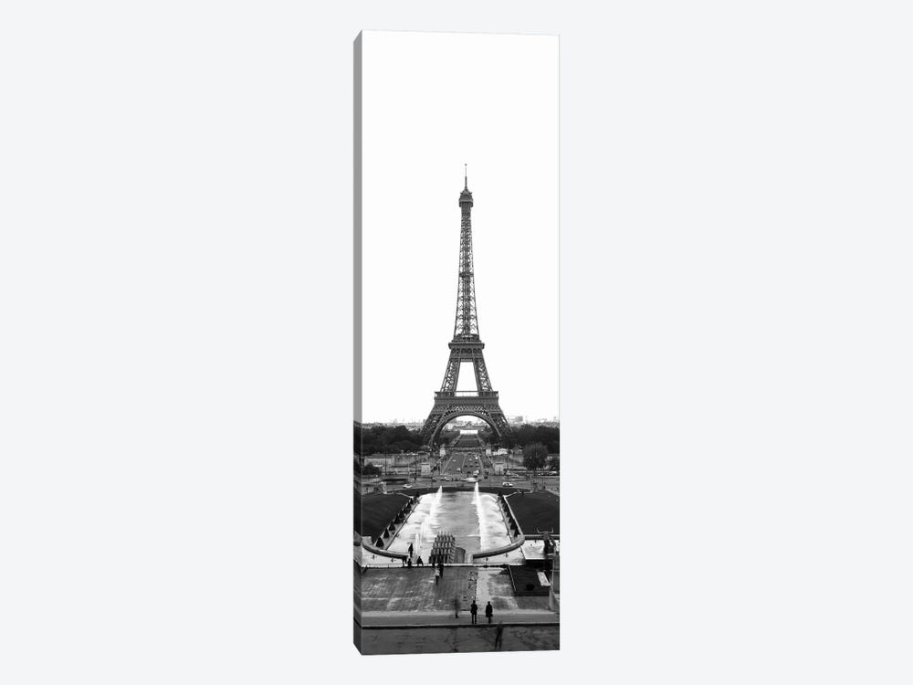 Jardins du Trocadero, Pont d'Iena & Eiffel Tower In B&W, Paris, Ile-De-France, France by Panoramic Images 1-piece Canvas Print