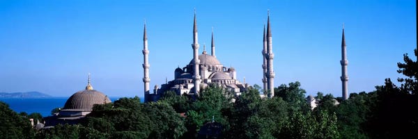 Domes: Blue Mosque Istanbul Turkey #3 by Panoramic Images