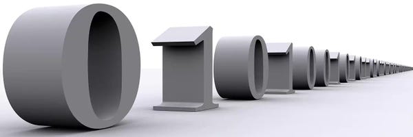 Numbers: Binary Digits In A Row by Panoramic Images