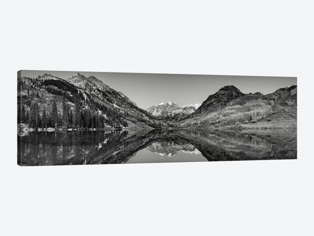 Reflection of mountains in a lake, Maroon Bells, Aspen, Pitkin County, Colorado, USA by Panoramic Images 1-piece Canvas Art Print