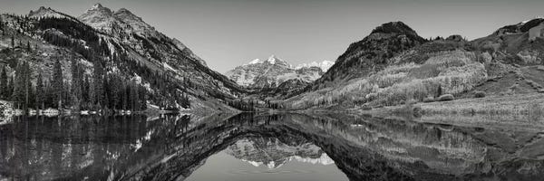 Panoramic Images: Reflection of mountains in a lake, Maroon Bells, Aspen, Pitkin County, Colorado, USA by Panoramic Images