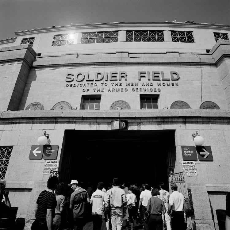 Spectators entering a football stadium, Soldier Field, Lake Shore Drive, Chicago, Illinois, USA