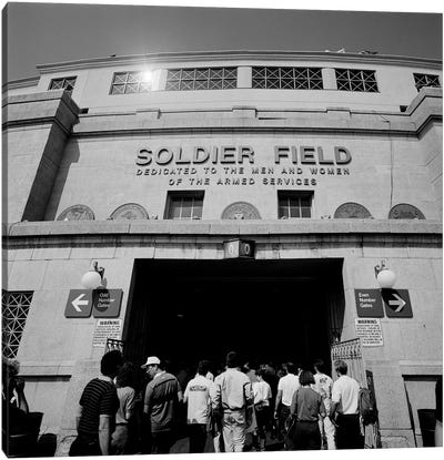 Spectators entering a football stadium, Soldier Field, Lake Shore Drive, Chicago, Illinois, USA Canvas Art Print - Gates