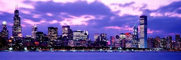 Chicago Skylines: Sunset Chicago IL USA by Panoramic Images