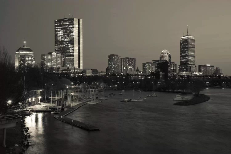 Back Bay Neighborhood In B&W, Boston, Massachusetts, USA