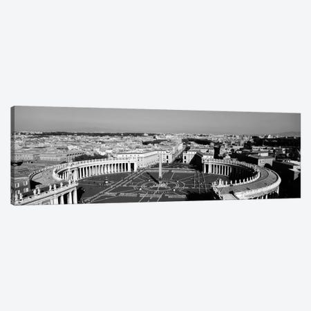 High angle view of a town, St. Peter's Square, Vatican City, Rome, Italy (black & white) Canvas Print #PIM1139bw} by Panoramic Images Canvas Art
