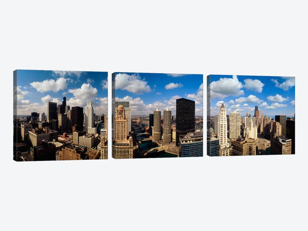 Skyline From Lake Michigan, Chicago, Illinois, USA #2 by Panoramic Images 3-piece Canvas Art Print